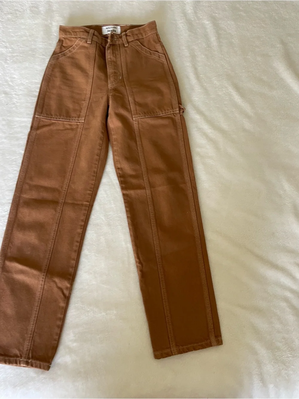 Reformation Kealy Carpenter Brown High-Rise Straight Pants - Picture 5 of 13